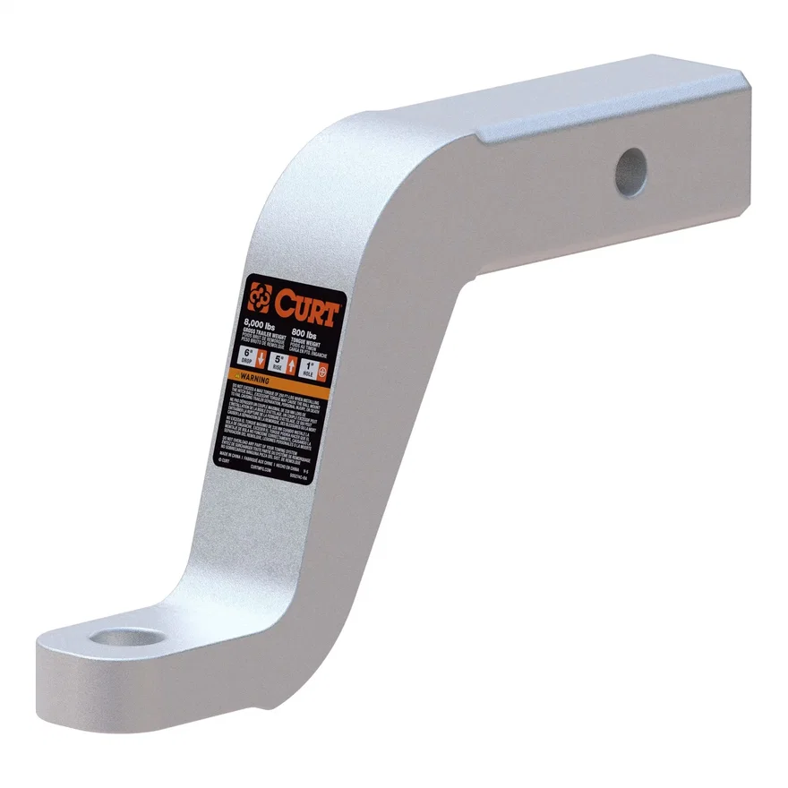 Aluminum Ball Mount (2in. Shank; 8;000 lbs; 6in. Drop; 8-1/2in. Long)