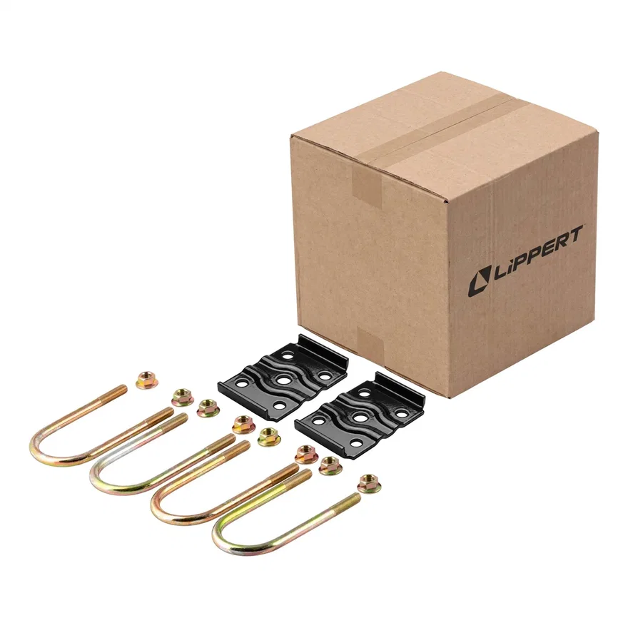 Trailer Axle U-Bolt Mounting Kit; 3;500-lb. Axles; 2-3/8in. Axle Tube; 1/2in.-20