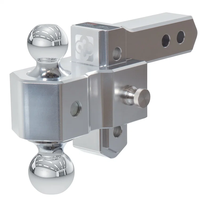 AlumaLite Adjustable Aluminum Hitch with Dual Ball; 3-1/2in. Drop