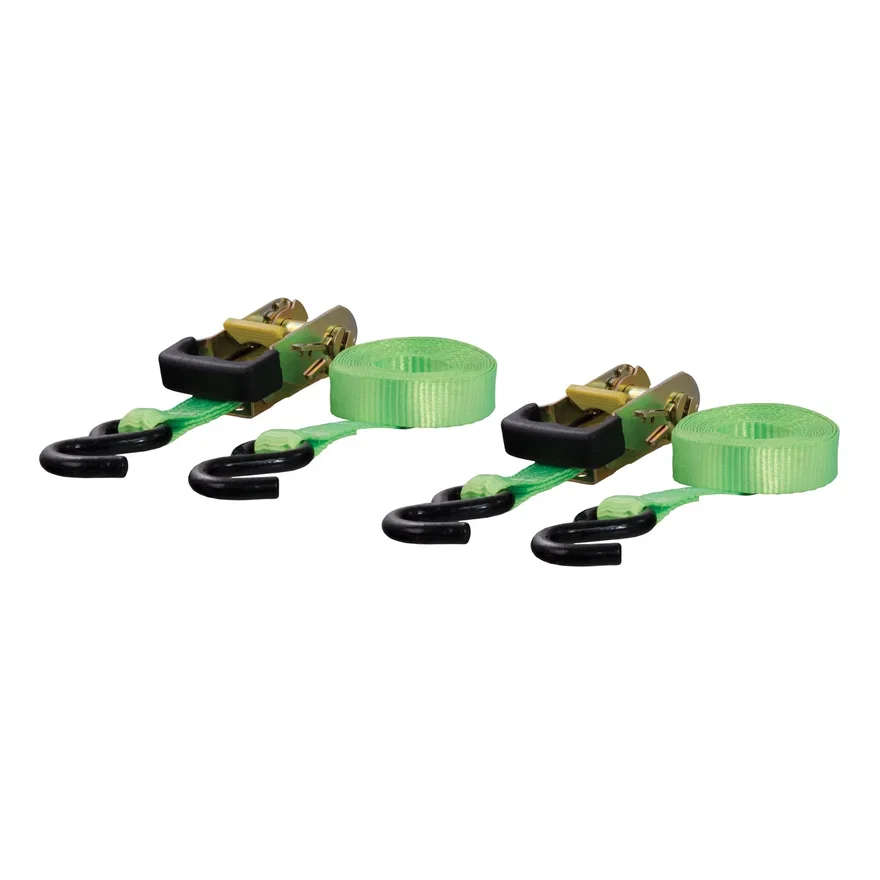 16ft. Lime Green Cargo Straps with S-Hooks (1;100 lbs; 2-Pack)