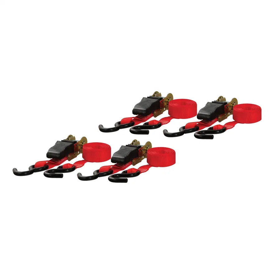 16ft. Red Cargo Straps with S-Hooks (500 lbs; 4-Pack)