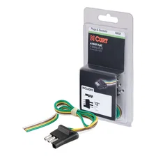 4-Way Flat Connector Plug with 12in. Wires (Trailer Side; Packaged) image 1