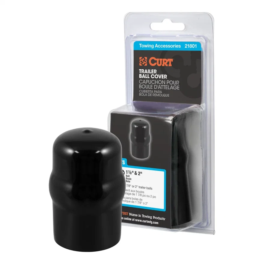 Trailer Ball Cover (Fits 1-7/8in. or 2in. Balls; Black Rubber; Packaged)