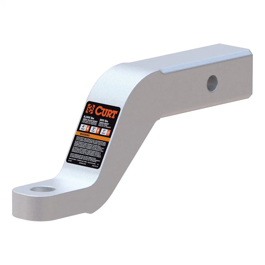 Aluminum Ball Mount (2in. Shank; 8;000 lbs; 4in. Drop; 8-1/2in. Long)