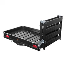 50in. x 30in. Black Aluminum Hitch Cargo Carrier with Ramp (Folding 2in. Shank) image 2