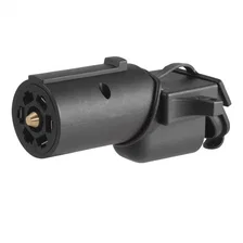 Adapter with Backup Alarm (7-Way RV Blade Vehicle to 5-Way Flat Trailer) image 1