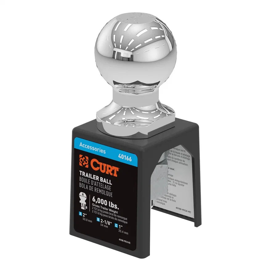 2in. Trailer Ball (1in. x 2-1/8in. Shank; 6;000 lbs.; Chrome; Packaged)