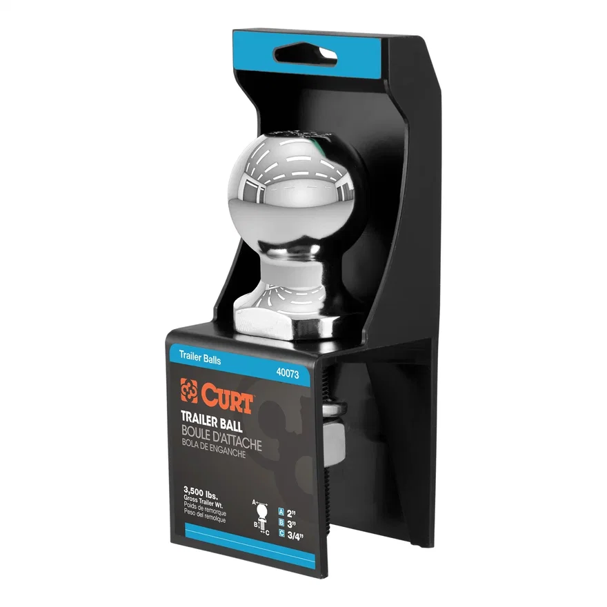 2in. Trailer Ball (3/4in. x 3in. Shank; 3;500 lbs.; Chrome; Packaged)
