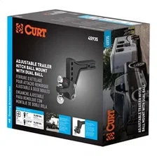 Adjustable Trailer Hitch Ball Mount with Dual Ball; 2in. Shank; 15K image 2