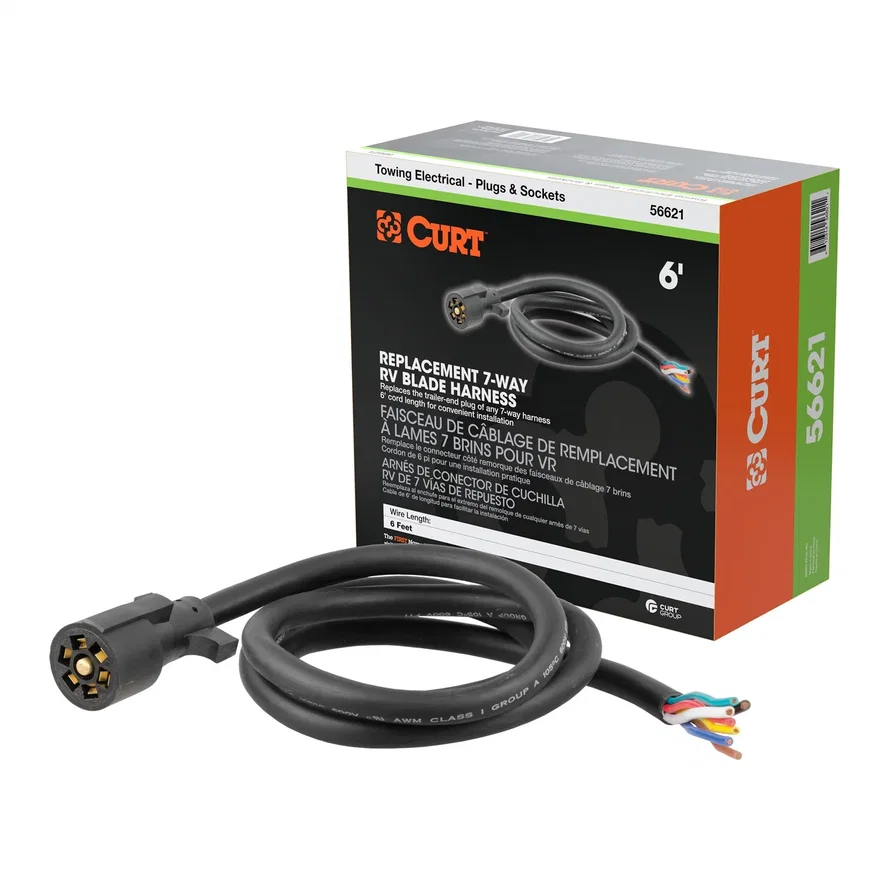 Replacement 7-Way RV Blade with 6ft. Wires (Trailer Side; Packaged)