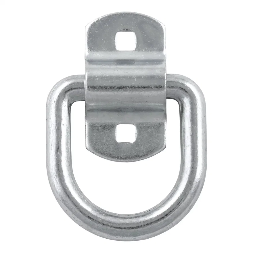 3in. x 3in. Surface-Mounted Tie-Down D-Ring (3;600 lbs; Clear Zinc)