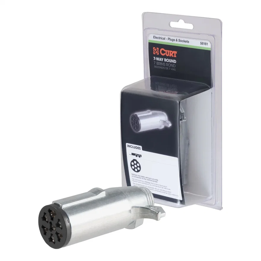 7-Way Round Connector Plug (Trailer Side; Packaged)