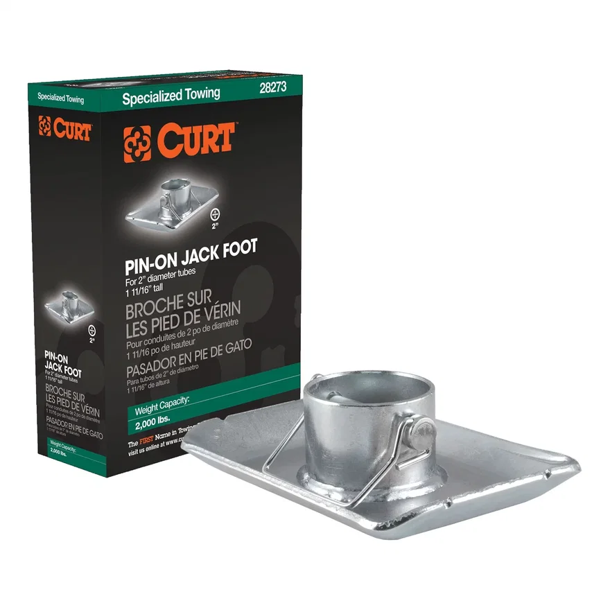 Pin-On Jack Foot (Fits 2in. Tube; 2;000 lbs; 1-11/16in. Height; Packaged)