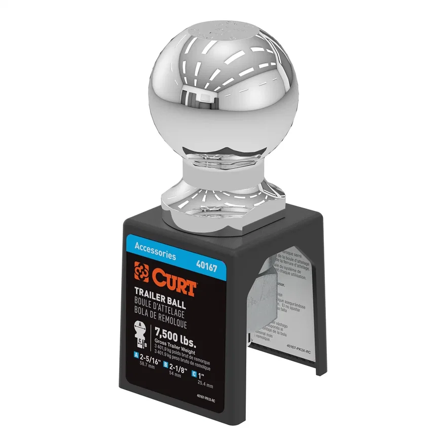 2-5/16in. Trailer Ball (1in. x 2-1/8in. Shank; 7;500 lbs.; Chrome; Packaged)