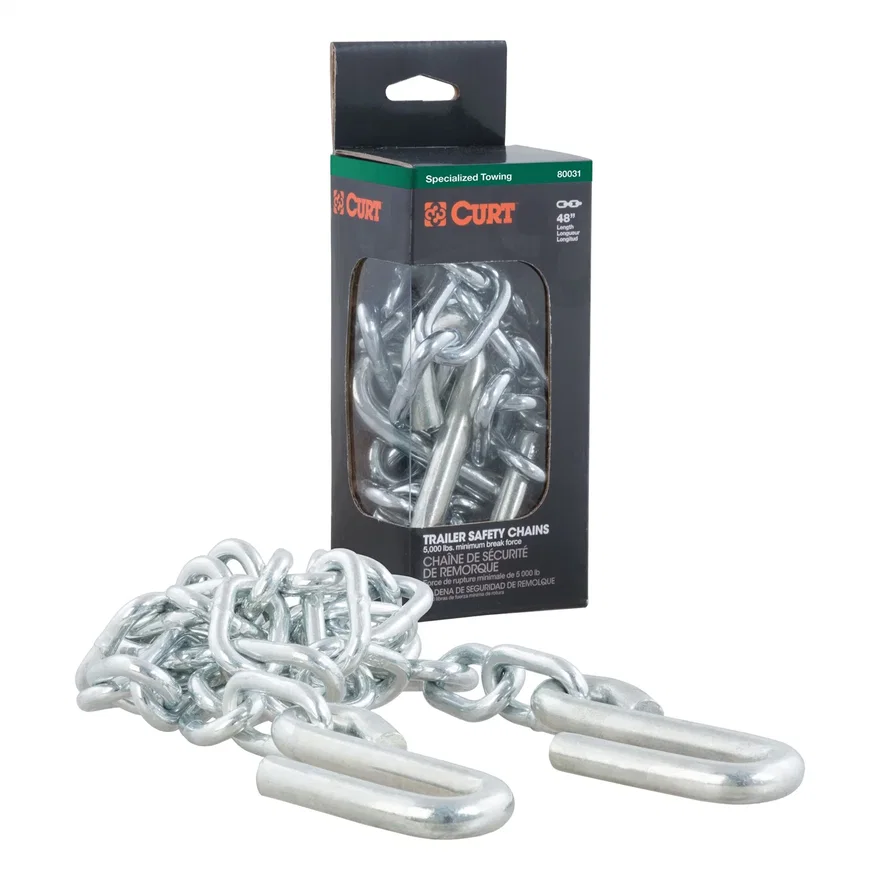 48in. Safety Chain with 2 S-Hooks (5;000 lbs; Clear Zinc; Packaged)