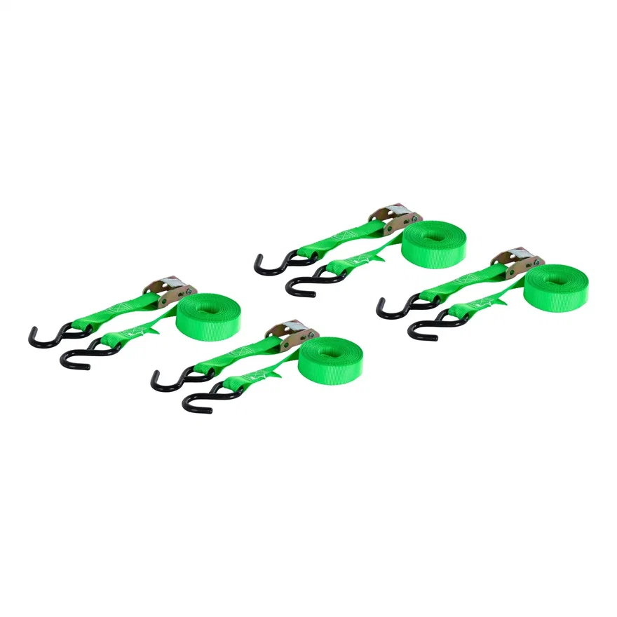 16ft. Dark Green Cargo Straps with S-Hooks (300 lbs; 4-Pack)