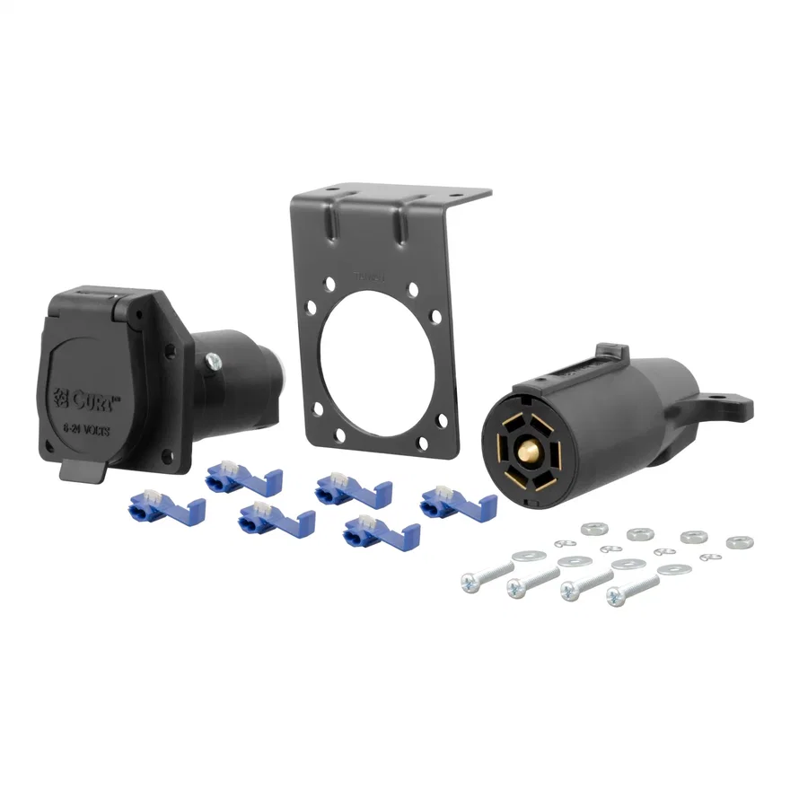 7-Way RV Blade Connector Plug/Socket with Hardware (Packaged)