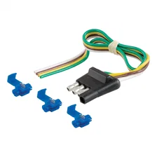4-Way Flat Connector Plug with 12in. Wires and Hardware (Trailer Side; Packaged) image 1