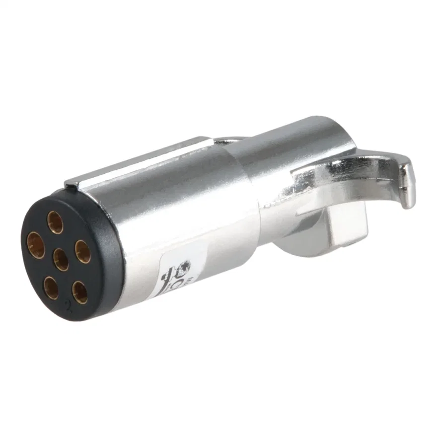 6-Way Round Connector Plug (Trailer Side; Chrome Plastic)