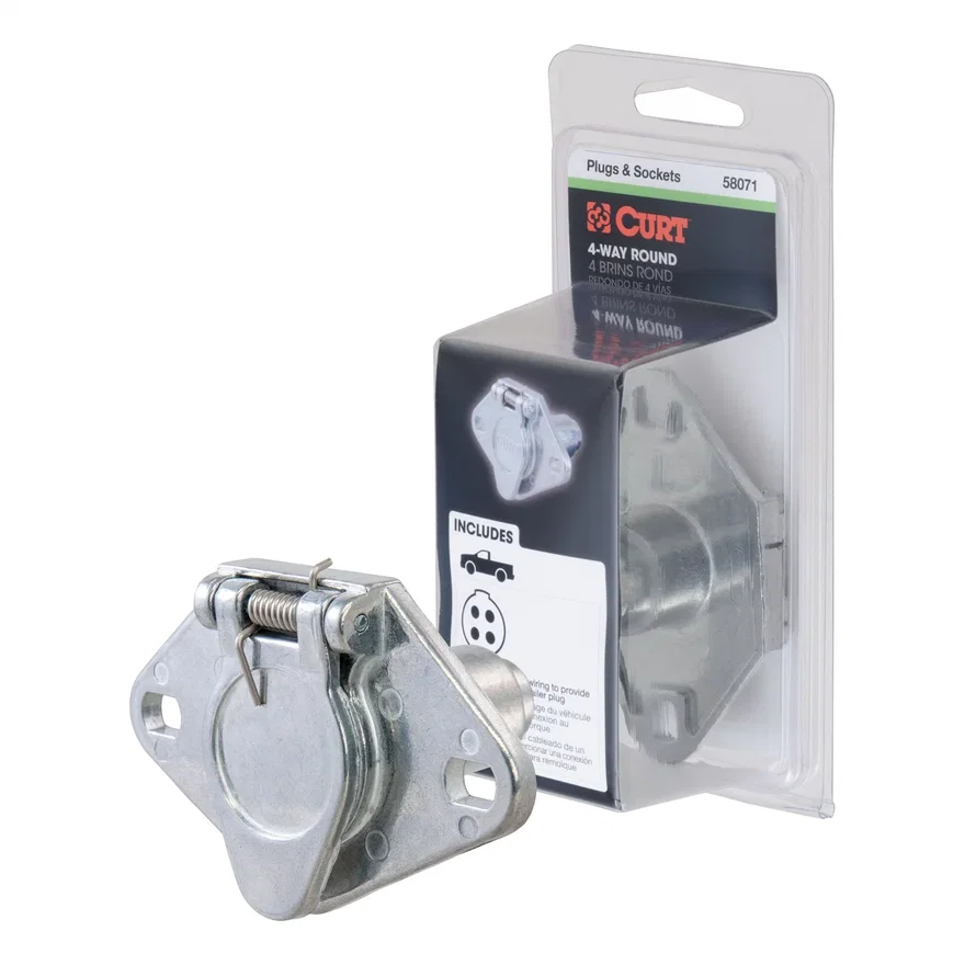 4-Way Round Connector Socket (Vehicle Side; Packaged)