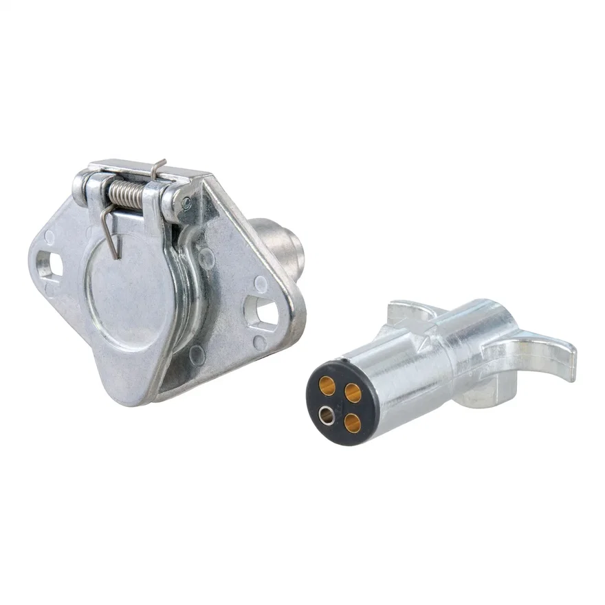 4-Way Round Connector Plug/Socket (Packaged)