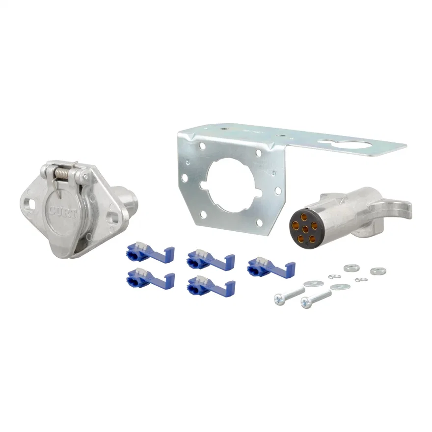 6-Way Round Connector Plug/Socket with Hardware (Packaged)