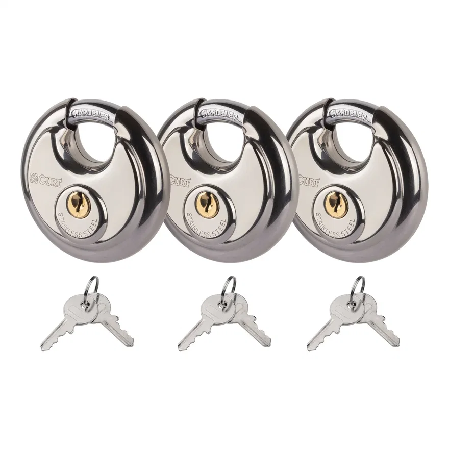 Stainless Steel Disc Locks; 3-Pack