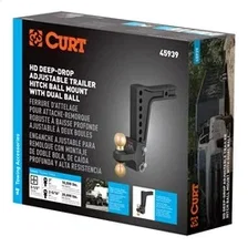 HD Deep-Drop Adjustable Hitch Ball Mount with Dual Ball; 2-1/2in. Shank; 20K image 2