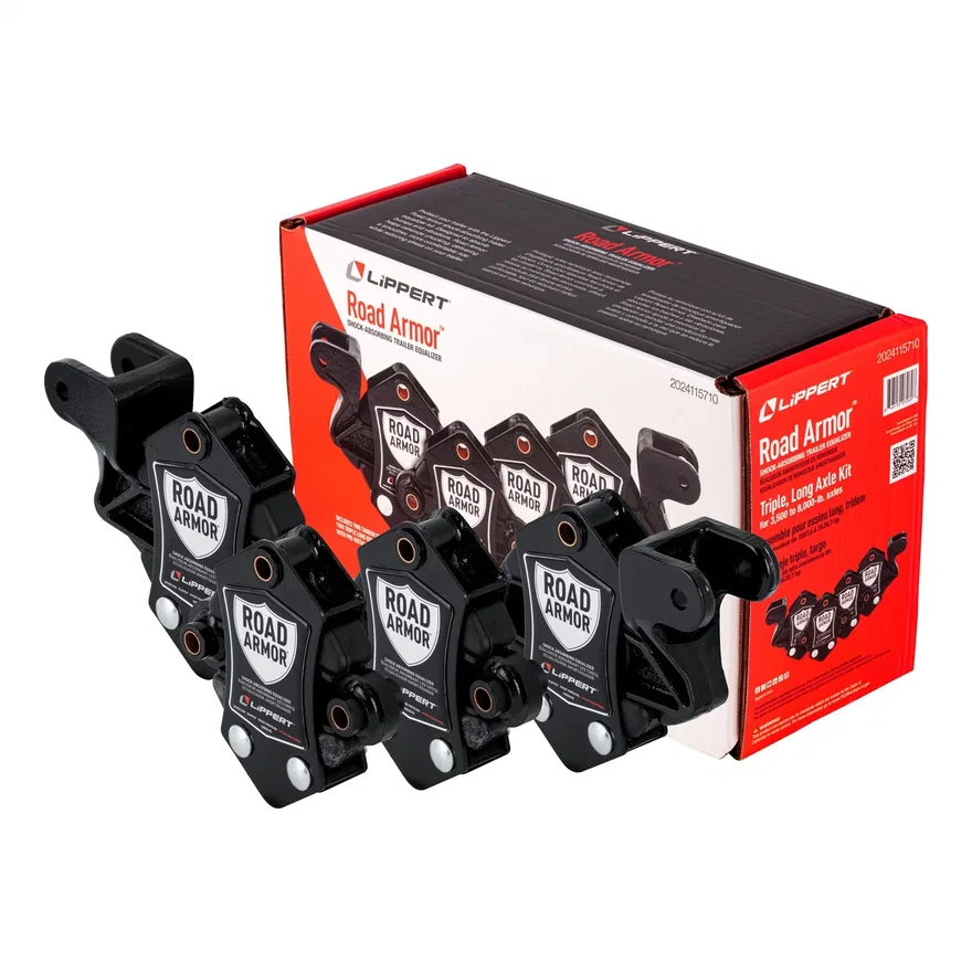Road Armor Shock-Absorbing Trailer Equalizer Long Triple Axle; 3;500-8;000-lb