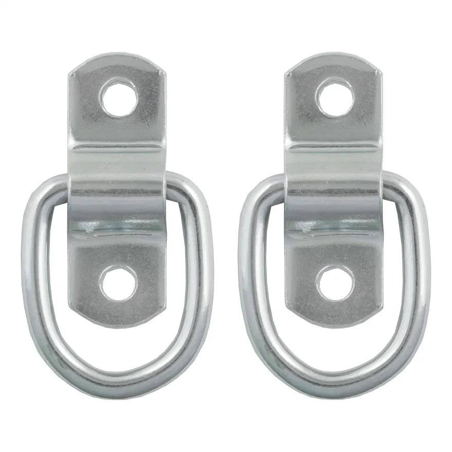 1in. x 1-1/4in. Surface-Mounted Tie-Down D-Rings (1;200 lbs; Clear Zinc; 2-Pack)