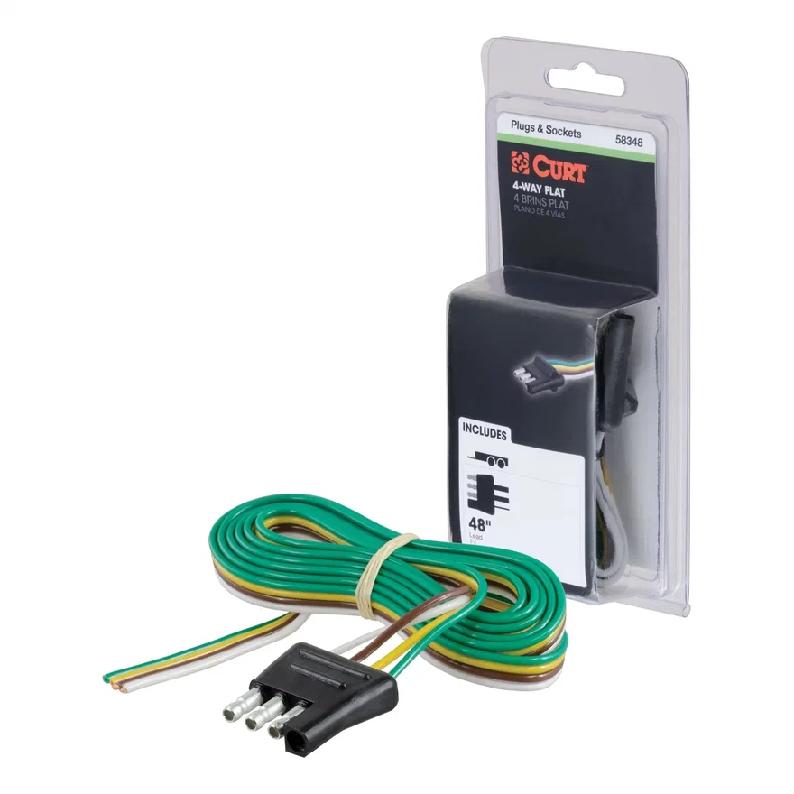4-Way Flat Connector Plug with 48in. Wires (Trailer Side; Packaged)