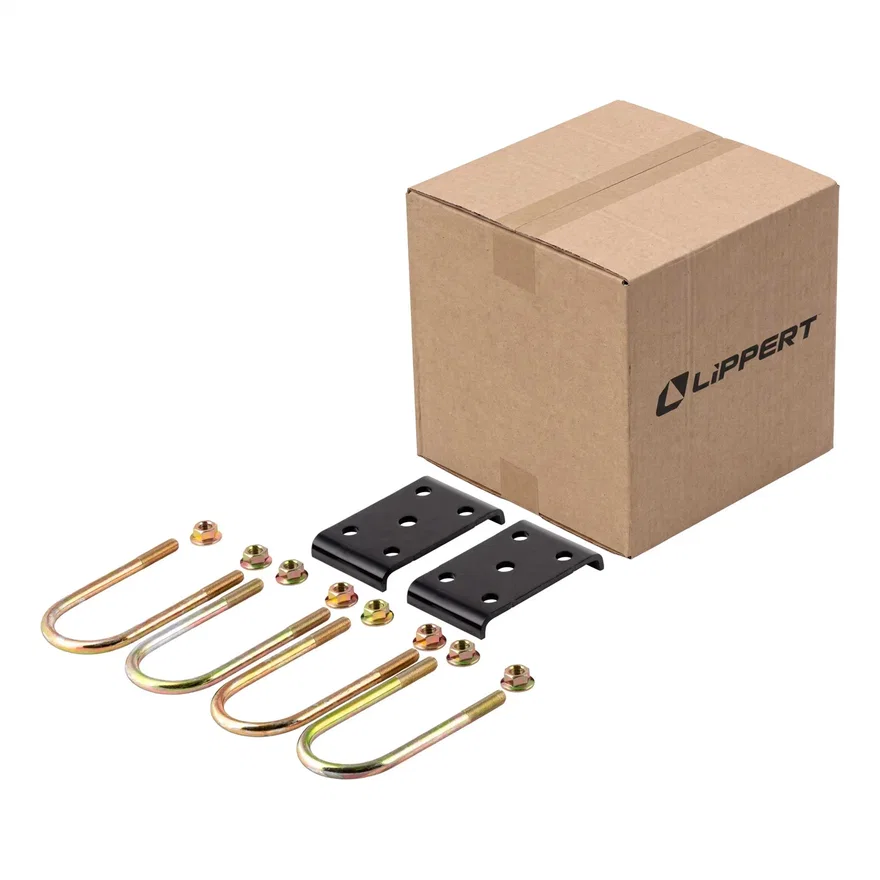 Trailer Axle U-Bolt Mounting Kit; 4;400-lb. Axles; 3in. Axle Tube; 1/2in.-20 Thr