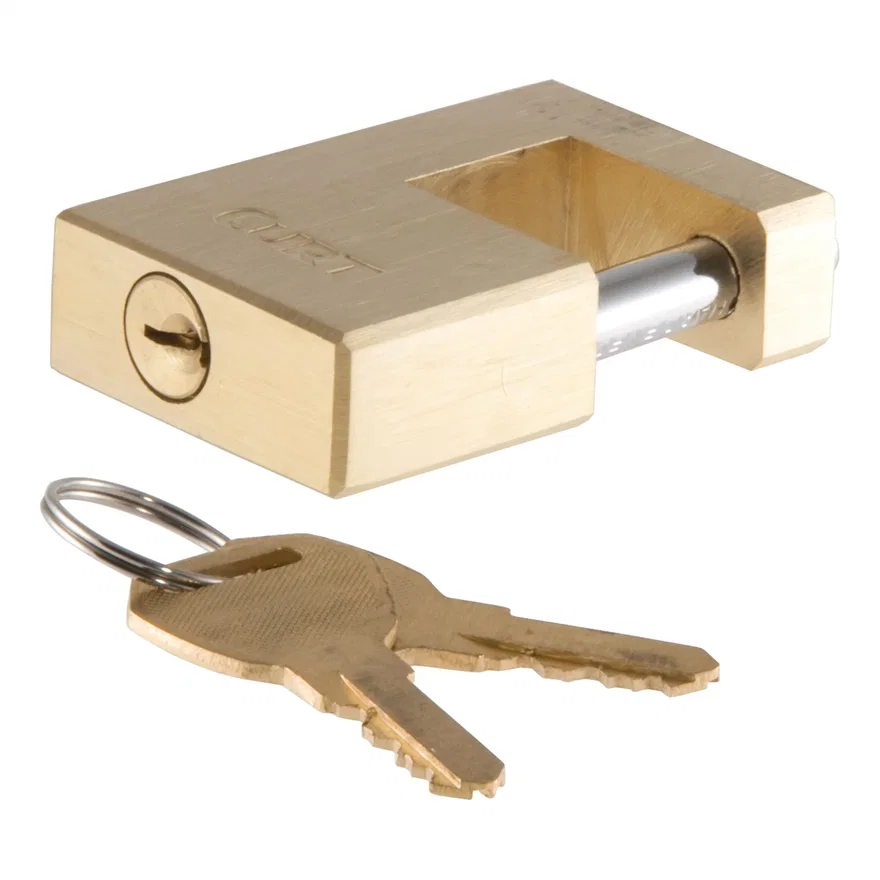 Coupler Lock (1/4in. Pin; 3/4in. Latch Span; Padlock; Solid Brass)