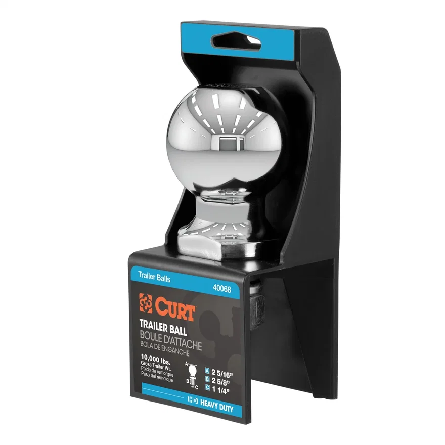 2-5/16in. Trailer Ball (1-1/4in. x 2-5/8in. Shank; 10;000 lbs.; Chrome; Packaged