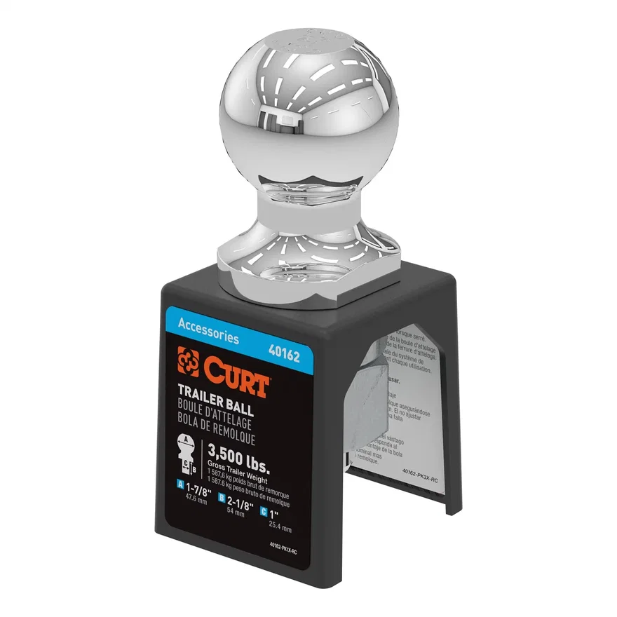 1-7/8in. Trailer Ball (1in. x 2-1/8in. Shank; 3;500 lbs.; Chrome; Packaged)