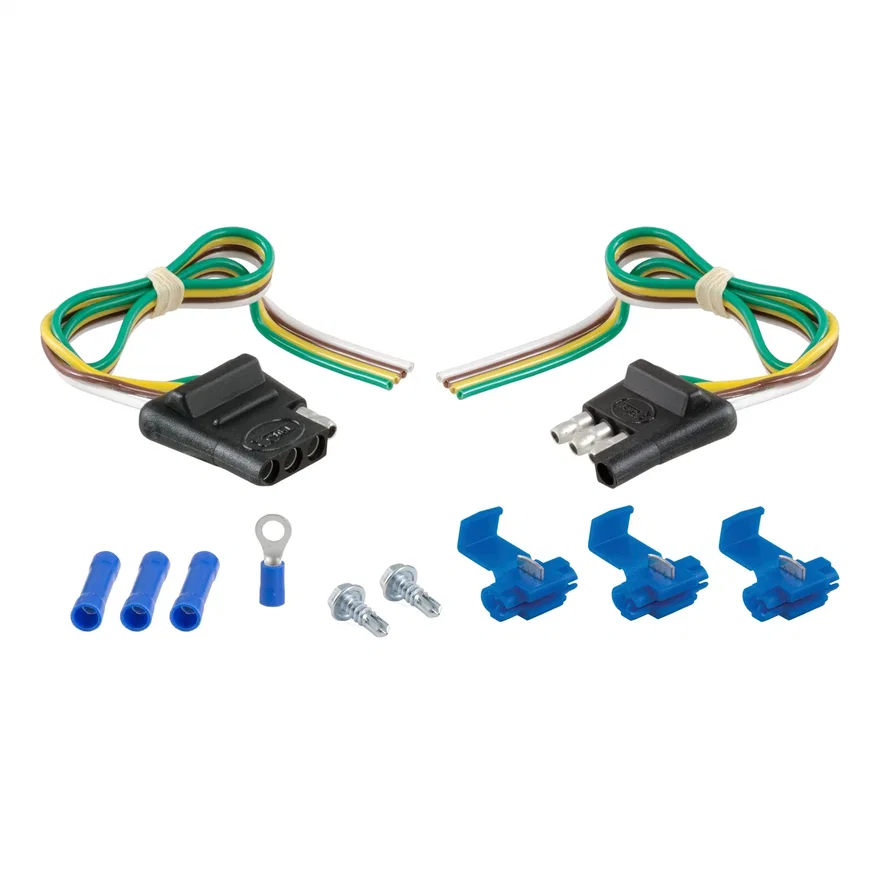 4-Way Flat Connector Plug/Socket with 12in. Wires Each/Hardware (Packaged)
