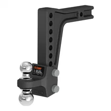 Deep-Drop Adjustable Trailer Hitch Ball Mount with Dual Ball; 2in. Shank; 15K image 1