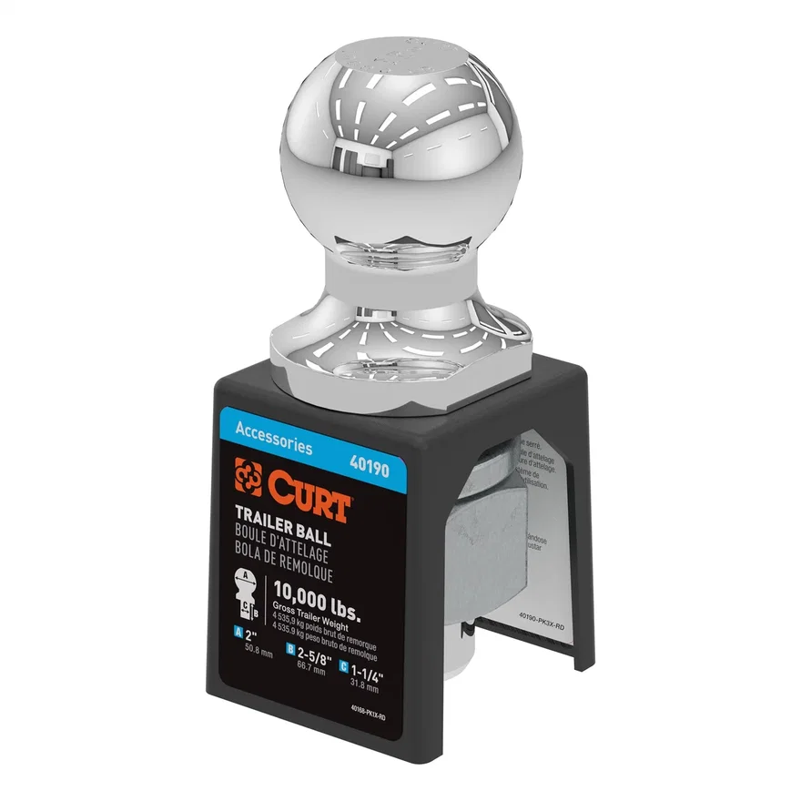 2in. Trailer Ball (1-1/4in. x 2-5/8in. Shank; 10;000 lbs; Chrome)