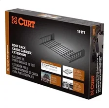 21in. x 37in. Black Steel Roof Rack Cargo Carrier Extension image 2