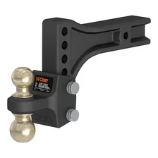 HD Adjustable Trailer Hitch Ball Mount with Dual Ball; 2-1/2in. Shank; 20K image 1