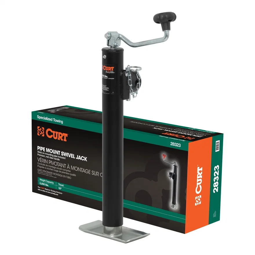 Pipe-Mount Swivel Jack with Top Handle (2;000 lbs; 15in. Travel; Packaged)