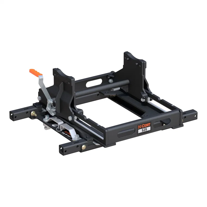 S25 5th Wheel Slider w/Puck System Adapter with Rails; Select Chevy; Ford; GMC