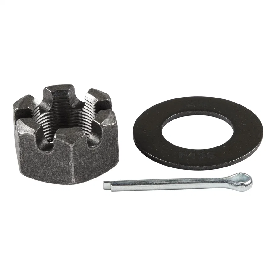 Spindle Nut Kit; 10;000-lb. Axles; 1-1/2in.-12 Thread Size; Round Washer