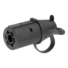 Adapter with Tester (7-Way RV Blade to 6-Round Trailer; Center Pin Auxiliary) image 1