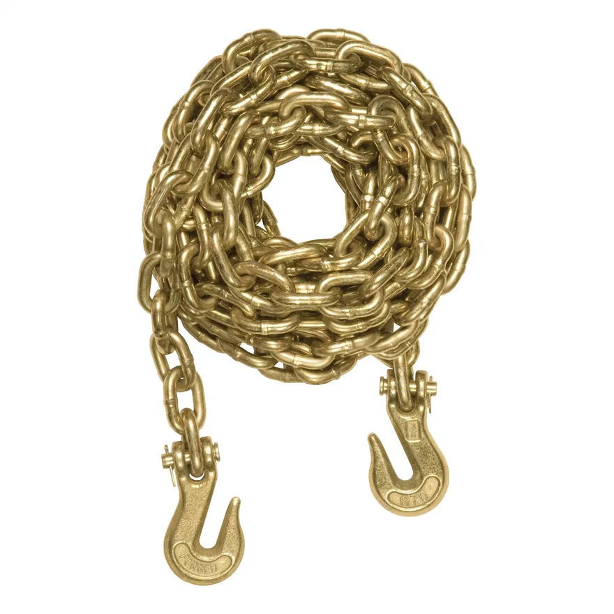 14ft. Transport Binder Safety Chain with 2 Clevis Hooks (26;400 lbs; Yellow Zinc