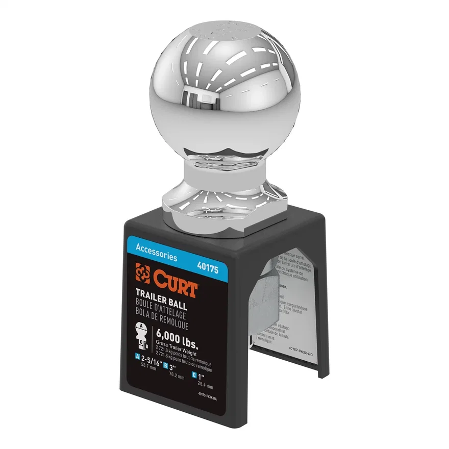2-5/16in. Trailer Ball (1in. x 3in. Shank; 6;000 lbs.; Chrome; Packaged)