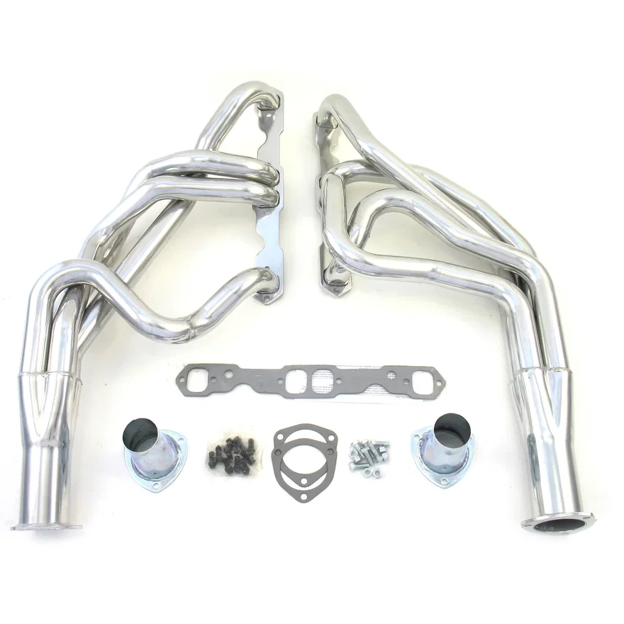 Long Tube Silver for 1955-1957 Chevrolet SBC