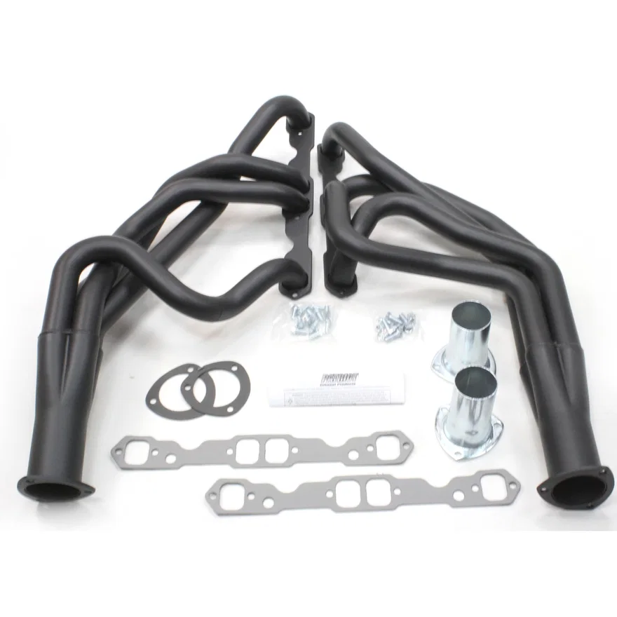 Long Tube Black for 1955-1957 Chevrolet SBC