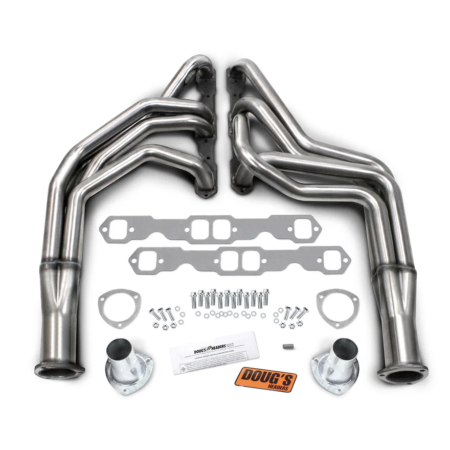 304 Stainless Long Tube Header 55-57 Chevy 265-400 SBC 1 3/4" Primary 3" Collector