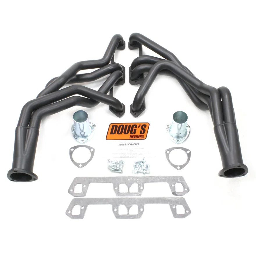 Long Tube Header 68-74 Various Mopar 273-360 LA Motor 1 5/8" Primary 3" Collector Black Hi Temp Coated